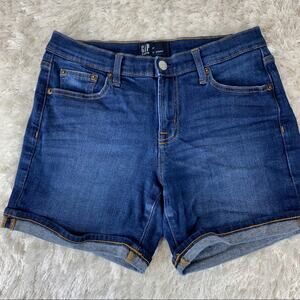 Gap 5" Jean Shorts Stretch Cuff Dark Wash Sz 27